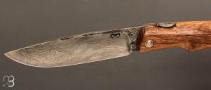 Couteau de poche Piémontais par Mickael Moing - Chêne et damas