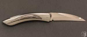    Couteau " Pissutu " par Charles Bennica - Inlays en damas de Devin Thomas