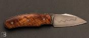 Couteau custom pliant par David Lespect - Koa stabilisé et C105