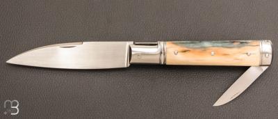  Couteau " Pradel 2 pièces " par Erwann Aubriet - Ivoire de mammouth et 14c28N