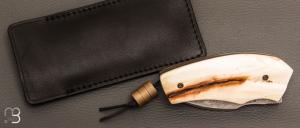    Couteau " Prototype " custom par Christophe Arbogast - Ivoire de phacochère et lame en 80CrV2