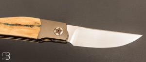    Couteau " SHUT " par Thierry Savidan - Ivoire de mammouth et RWL34