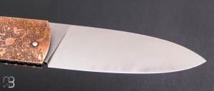  Couteau de poche " Sgian Dubh " par Ewen Maillard - Bronze texturé et RWL34