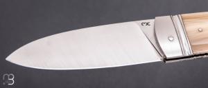  Couteau de poche " Sgian Dubh " par Ewen Maillard - Corne blonde et RWL34