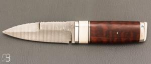 Couteau " Shean Du " fixe par Michel Blum - Amourette et lame damas