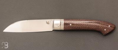 Couteau " Pièce unique " custom par Laurent Gaillard - Micarta et 14c28N
