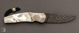 Couteau " Sirius B " par Florian Keller - Nacre / Météorite et damas mosaïque