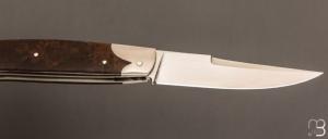  Couteau " Slipjoint à l'américaine " pliant fait main par Bastien Toubhans - Atelier Beau Merle - Micarta chiffon et RWL34