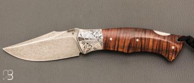     Couteau " Spartan "  custom lock-back par Raphaël Durand - Koa et lame en RWL34