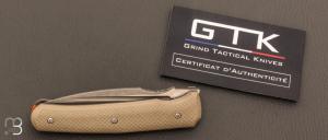 Couteau  "  Speartak Mini " G10 texture et lame en RWL34 de GTKnives - Thomas Gony