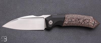Couteau " Speartak Small " custom de GTKnives - Thomas Gony - Rose Gold Carbon et Zirconium