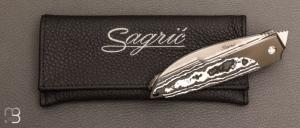Couteau  "  Stinger " custom de Stéphane Sagric - Fatcarbon® et Zirconium