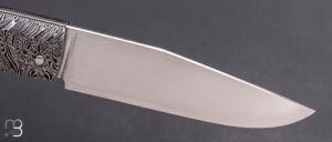  Couteau " Talar " pliant de Anthony Brochier - Ivoire de phacochère / damas et RWL34