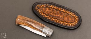 Couteau  "  Talar  " pliant ivoire de mammouth et lame en RWL34 de Anthony Brochier