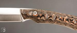  Couteau " Troll Toxifié " pliant par Wildsteer - Pakkawood marron et lame en 14c28