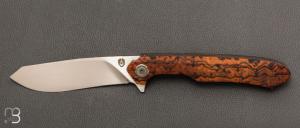   Couteau " UKKO " front flipper par Bouvier Knives - Bertrand Maxime - Bois de fer et lame en RWL34