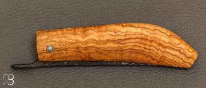   Couteau " XIII " par Martin CLAUDEL - Olivier et sandwich acier ancien et vieux fer feuilleté