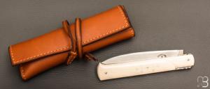 Couteau  " Yssingeaux " d'exception par Pascal et Isabelle Graveline - Mammouth clouté d'or et RWL34