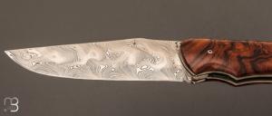 Couteau " custom " bois de fer d'Arizona et damas par Joël Grandjean