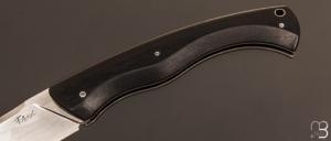 Couteau " custom " Ébène du Gabon et 90mcv8 par Frédéric Augé