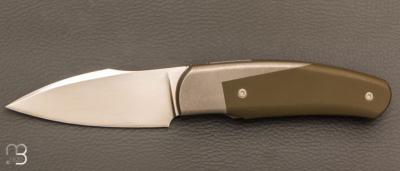    Couteau " custom " pliant de David Lespect - G10 / Titane et RWL34