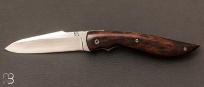 Couteau "custom" pliant par Jean-Yves Bourbeau - Bois de fer et RWL34