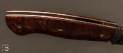 Couteau custom liner lock bois de fer et damas de Elouan Coude