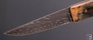     Couteau " custom " de Alain & Joris Chomilier - Ivoire de mammouth et damas inoxydable Vegas Forge