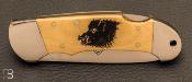   Couteau de poche custom Wildlife de Puma Scrimshaw "Sanglier"