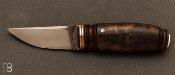 Couteau droit Puukko de Benoit Maguin - RWL34 et noyer stabilisé