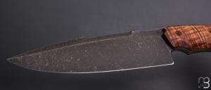 Couteau " fixe custom " par Fabrice Delbart - Forge Celtique - Koa et lame en 90mcv8