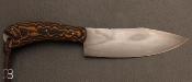 Couteau " LargeTeumessian " droit forgé micarta de Pierre Henri Monnet