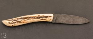   Couteau " le Névé " par Tim Bernard - Bois de cerf sambar et lame 14C28