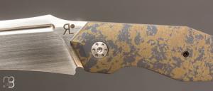    Couteau " liner-lock" custom par Romain Lopez - Titane et RWL34