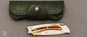 Couteau pliant " Lock-back " Maison des Couteliers  - Corne blonde