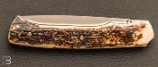 Couteau de collection pliant ivoire de mammouth et RWL-34 par Joël Grandjean