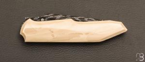    Couteau " custom " de Berthelemy Gabriel - La Forge Agab -  Ivoire de mammouth et damas