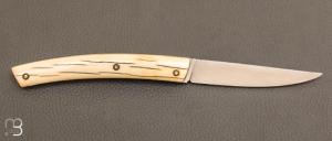 Couteau " Le Thiers "  ivoire de mammouth et RWL-34 de Robert Beillonnet
