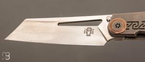    Couteau  "  DAO frame lock " custom par Torpen Knives - Jérôme Hovaere - Titane et Damax™