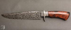    Couteau droit de collection  par Anthony Brochier - Bois de fer d'Arizona et damas mosaïque
