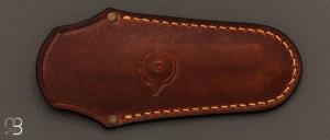  Etui cuir insert en requin pour couteau pliant fait main par Jeremy Guillaume - 8ballkustomleatherwork