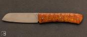 Couteau " Go " custom loupe de padouk d'Asie par David Margrita - Mbull Knives