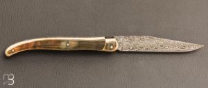 Laguiole 11 cm Fontenille Pataud - Lame damas - Ivoire de mammouth