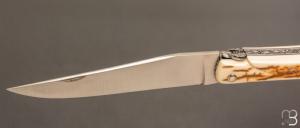    Couteau "Laguiole 12 CM" de Jérôme Lamic - Ivoire de mammouth et 14C28N