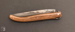 Couteau "  Laguiole 15cm " custom de Jérôme Latreille - Damas et croûte de mammouth