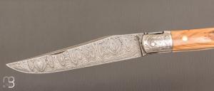     Laguiole custom de Jérôme Bellon - Ivoire de mammouth et damas