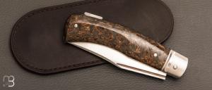  Couteau " Lock Back " custom par Laurent Gaillard - Fibre de carbone et 14c28N