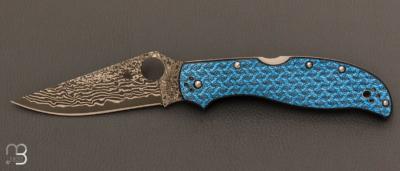    Couteau  "  STRETCH 2 XL BLEU DAMAS " SPRINT RUN 2023 par Spyderco - C258GFBLP