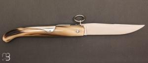  Couteau  "  Yatagan " 18 cm Corne blonde fait main par Jacques Mongin