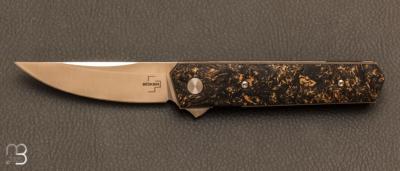 Couteau Böker Kwaiken Compact Flipper Marble Carbon Copper - Limited EDITION - 01BO196